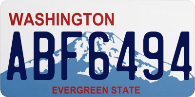 WA license plate ABF6494