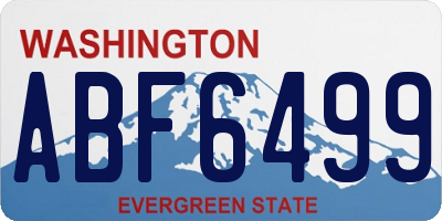 WA license plate ABF6499