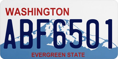 WA license plate ABF6501