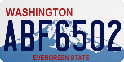WA license plate ABF6502