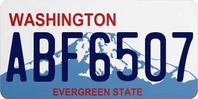 WA license plate ABF6507