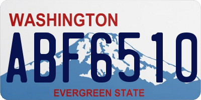 WA license plate ABF6510