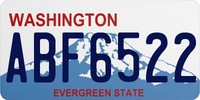 WA license plate ABF6522