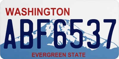 WA license plate ABF6537