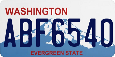 WA license plate ABF6540