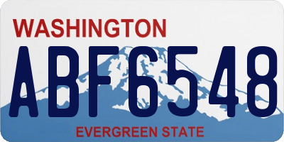 WA license plate ABF6548
