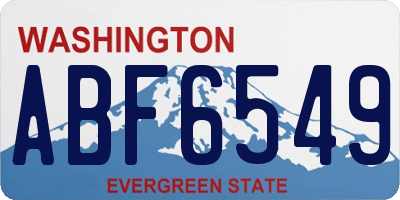 WA license plate ABF6549