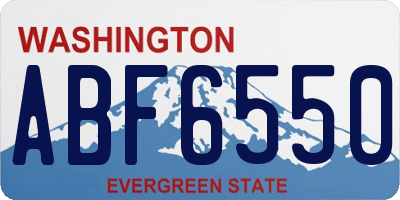 WA license plate ABF6550