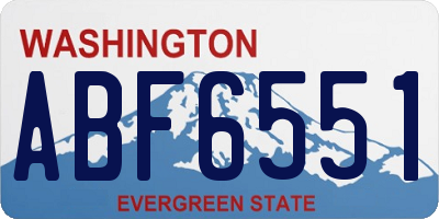 WA license plate ABF6551