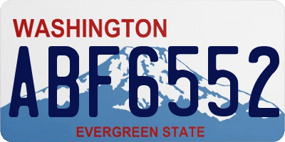 WA license plate ABF6552