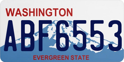 WA license plate ABF6553