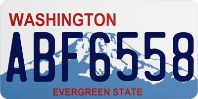 WA license plate ABF6558