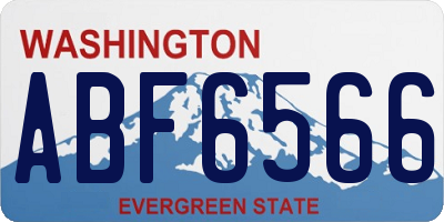 WA license plate ABF6566
