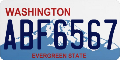 WA license plate ABF6567
