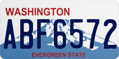 WA license plate ABF6572