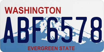 WA license plate ABF6578