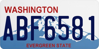 WA license plate ABF6581