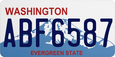 WA license plate ABF6587