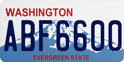 WA license plate ABF6600