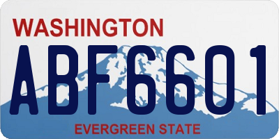 WA license plate ABF6601
