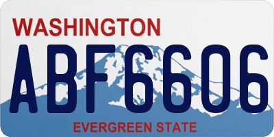WA license plate ABF6606