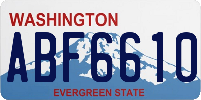 WA license plate ABF6610