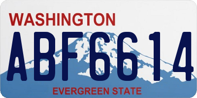 WA license plate ABF6614