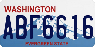 WA license plate ABF6616