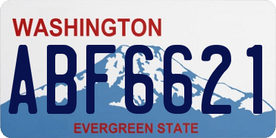 WA license plate ABF6621