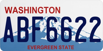 WA license plate ABF6622