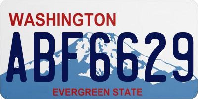 WA license plate ABF6629