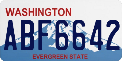 WA license plate ABF6642