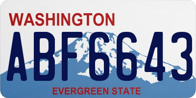 WA license plate ABF6643