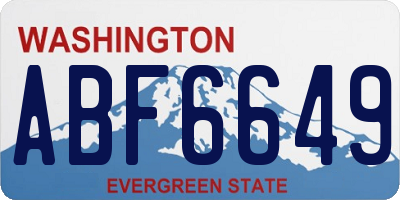 WA license plate ABF6649