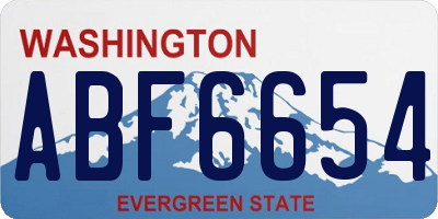 WA license plate ABF6654