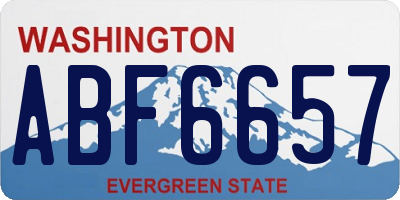 WA license plate ABF6657