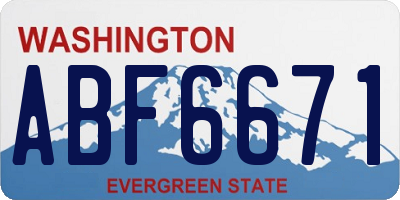 WA license plate ABF6671