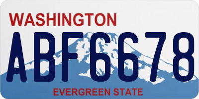 WA license plate ABF6678