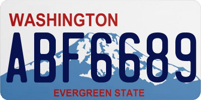 WA license plate ABF6689