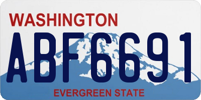 WA license plate ABF6691