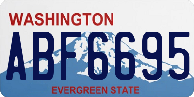WA license plate ABF6695
