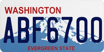WA license plate ABF6700