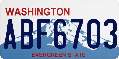 WA license plate ABF6703