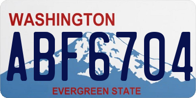 WA license plate ABF6704