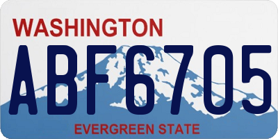 WA license plate ABF6705