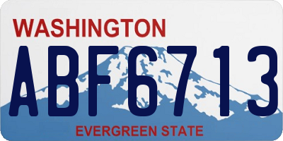 WA license plate ABF6713