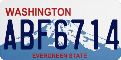 WA license plate ABF6714