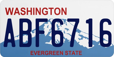 WA license plate ABF6716