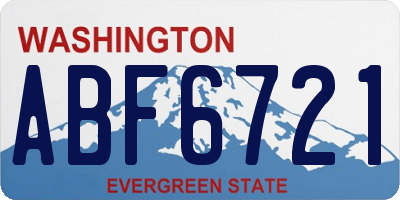 WA license plate ABF6721