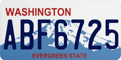WA license plate ABF6725
